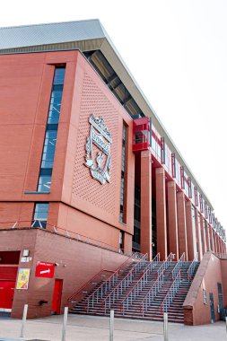 Liverpool, İngiltere - 23 Mart 2022. Liverpool Anfield Stadyumu, İngiltere .