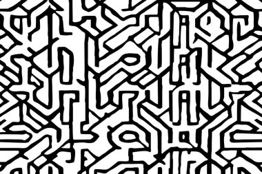 Soyut siyah beyaz desen. Grafiklerde kullanmak için. Duvar dekorasyonlarına yazdırmak için minimalist illüstrasyon