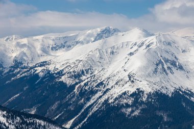 Polonya Tatra Dağları 'ndaki kış manzarası. Zakopane