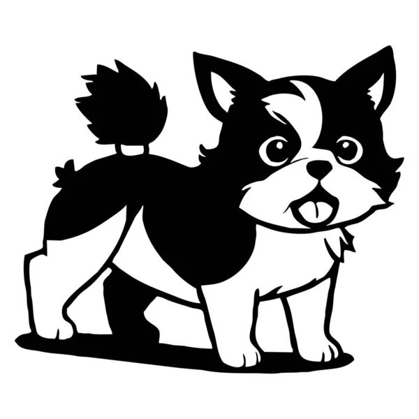 Shih tzu dog. Logo design for use in graphics. T-shirt print, tattoo design. Minimalist illustration for printing on wall decorations.