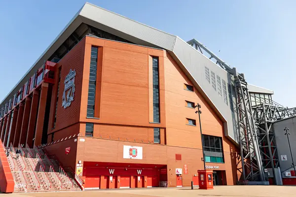 Liverpool, İngiltere - 23 Mart 2022. Liverpool Anfield Stadyumu, İngiltere .