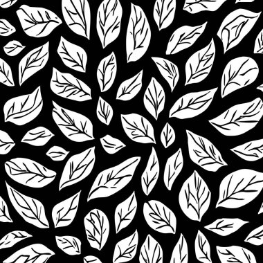 Siyah beyaz botanik deseni. Grafiklerde ve malzemelerde kullanmak için. Soyut bitki şekilleri. Duvar dekorasyonlarına yazdırmak için minimalist illüstrasyon.