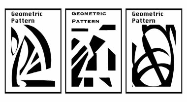 3 basılabilir minimalist çizim seti. Geometrik arkaplan tasarımı, soyut kapak şablonları.