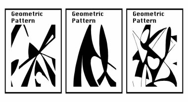 3 basılabilir minimalist çizim seti. Geometrik arkaplan tasarımı, soyut kapak şablonları.