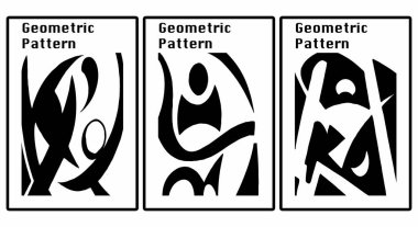 3 basılabilir minimalist çizim seti. Geometrik arkaplan tasarımı, soyut kapak şablonları.