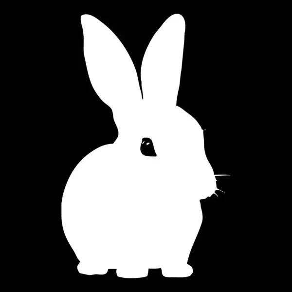 Rabbit . Black and white illustration. Logo design for use in graphics. T-shirt print, tattoo design.