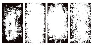 Set of 4 Grunge texture. Graphic design overlay. clipart