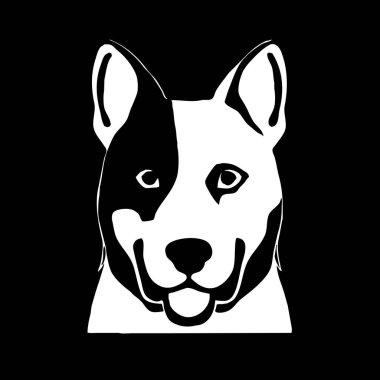 Köpek. Hayvan siyah ve beyaz çizimi. Grafiklerde kullanılmak üzere logo tasarımı. 
