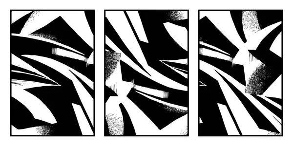 Набір Абстрактних Чорно Білих Візерунків Використання Графіці Мінімалістична Ілюстрація Друку — стоковий вектор