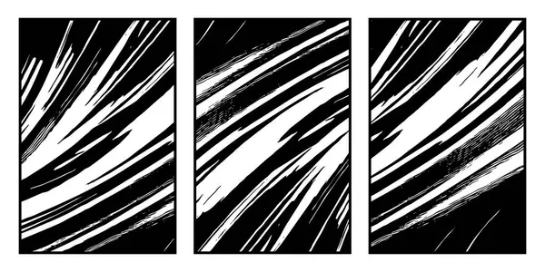 Set Modele Abstracte Alb Negru Pentru Utilizare Grafică Ilustrație Minimalistă — Vector de stoc