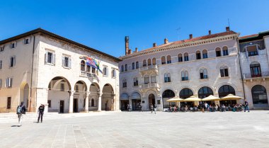 Pula Hırvatistan Yarımadası Istria 29 Nisan 2022. Şehrin mimarisi..