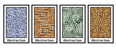 4 soyut desenli bir set. Duvar süslemeleri için resim. Grafiklerde kullanmak için.