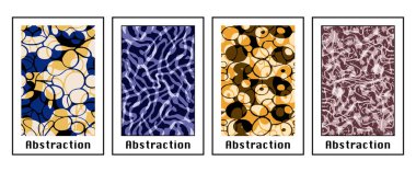 4 soyut desenli bir set. Duvar süslemeleri için resim. Grafiklerde kullanmak için.