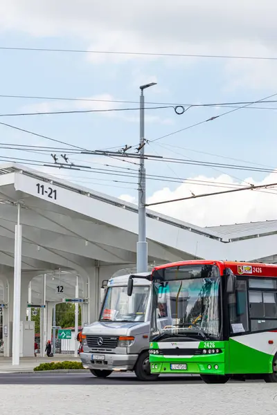 stock image July 4, 2024 Lublin Poland. Bus station on a sunny summer day.