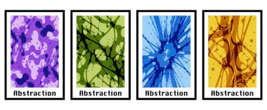 4 soyut desenli bir set. Duvar süslemeleri için resim. Grafiklerde kullanmak için.