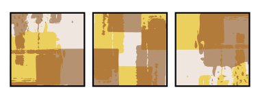 3 soyut desenli bir set. Duvar süslemeleri için resim. Grafiklerde kullanmak için.