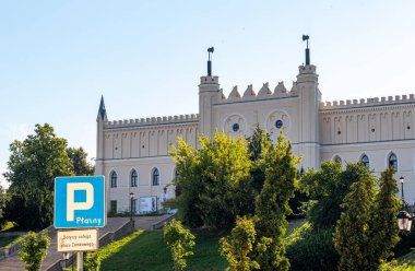 24 Temmuz 2024 Lublin Polonya. Seyahatten bir fotoğraf. Şehir mimarisi. Şato