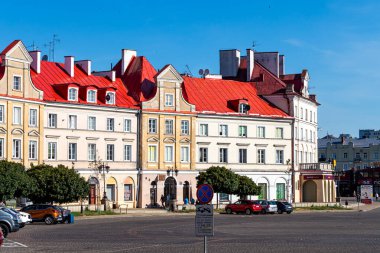 24 Temmuz 2024 Lublin Polonya. Seyahatten bir fotoğraf. Şehir mimarisi.