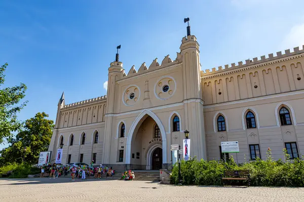 24 Temmuz 2024 Lublin Polonya. Seyahatten bir fotoğraf. Şehir mimarisi. Şato