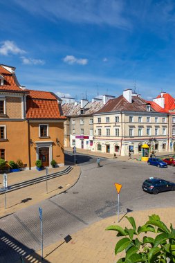 24 Temmuz 2024 Lublin Polonya. Seyahatten bir fotoğraf. Şehir mimarisi