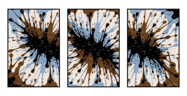 3 soyut desenli bir set. Duvar süslemeleri için resim. Grafiklerde kullanmak için.