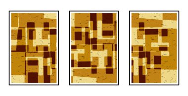 3 soyut desenli bir set. Duvar süslemeleri için resim. Grafiklerde kullanmak için.