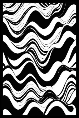 Soyut siyah beyaz desen. Grafiklerde kullanmak için. Duvar dekorasyonlarına yazdırmak için minimalist illüstrasyon