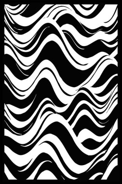 Soyut siyah beyaz desen. Grafiklerde kullanmak için. Duvar dekorasyonlarına yazdırmak için minimalist illüstrasyon