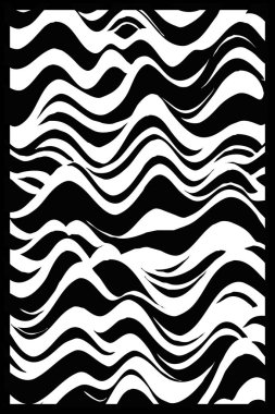 Soyut siyah beyaz desen. Grafiklerde kullanmak için. Duvar dekorasyonlarına yazdırmak için minimalist illüstrasyon