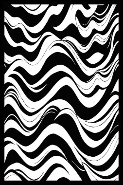Soyut siyah beyaz desen. Grafiklerde kullanmak için. Duvar dekorasyonlarına yazdırmak için minimalist illüstrasyon