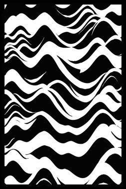 Soyut siyah beyaz desen. Grafiklerde kullanmak için. Duvar dekorasyonlarına yazdırmak için minimalist illüstrasyon