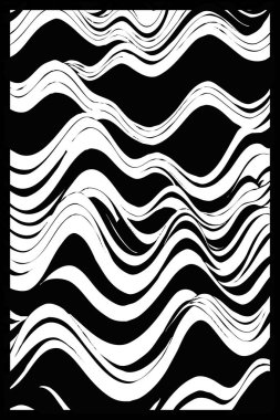 Soyut siyah beyaz desen. Grafiklerde kullanmak için. Duvar dekorasyonlarına yazdırmak için minimalist illüstrasyon