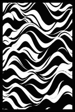 Soyut siyah beyaz desen. Grafiklerde kullanmak için. Duvar dekorasyonlarına yazdırmak için minimalist illüstrasyon