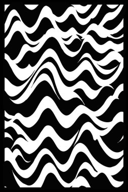 Soyut siyah beyaz desen. Grafiklerde kullanmak için. Duvar dekorasyonlarına yazdırmak için minimalist illüstrasyon