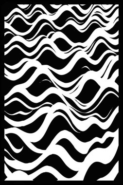 Soyut siyah beyaz desen. Grafiklerde kullanmak için. Duvar dekorasyonlarına yazdırmak için minimalist illüstrasyon