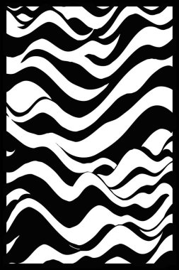 Soyut siyah beyaz desen. Grafiklerde kullanmak için. Duvar dekorasyonlarına yazdırmak için minimalist illüstrasyon