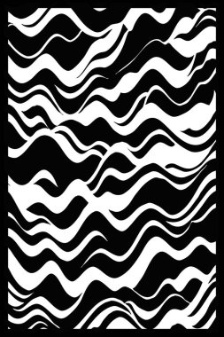 Soyut siyah beyaz desen. Grafiklerde kullanmak için. Duvar dekorasyonlarına yazdırmak için minimalist illüstrasyon