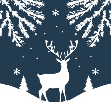 Noel kartı tasarımı. Minimalist desen