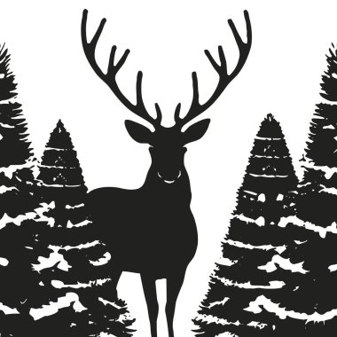 Noel kartı tasarımı. Minimalist desen