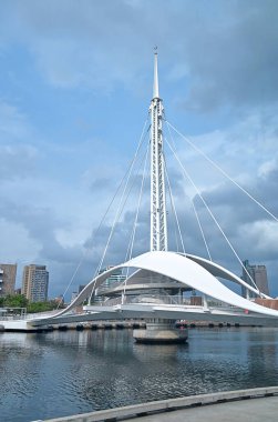 Kaohsiung, Tayvan - 20 Nisan 2023: Kaohsiung Limanı 'ndaki Dagang Köprüsü.