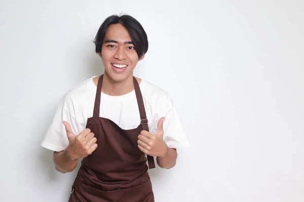Barista Förvirrad Kaffe Dagdrömmande Företag Människor Meny Livsstil Modell Japansk — Stockfoto