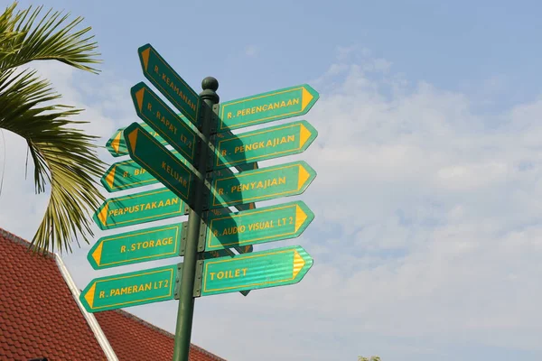 Directional Signs Provide Information Buildings Museum Benteng Vredeburg Yogyakarta Indonesia — Stock Photo, Image