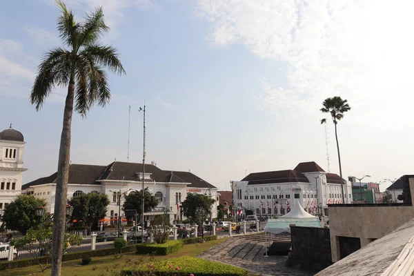 印度尼西亚银行的遗产办事处设在Jalan Panembahan Senopati 在殖民时代 这个办事处被称为De Javasche Bank 靠近城市的零公里处 2023年8月2日 印度尼西亚日惹 — 图库照片