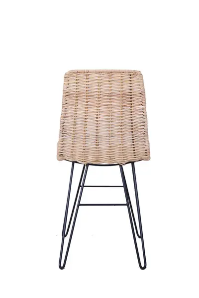 Handmade Wicker Chair Made Rattan Isolated Image White Background — Stock Photo, Image