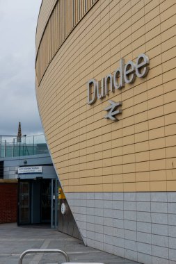 Dundee Scotland: 4th August 2024: Dundee Train Station Exterior clipart