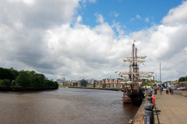 Newcastle UK: 28th June 2024: Galeon Andalucia is docked at Spillers Wharf clipart