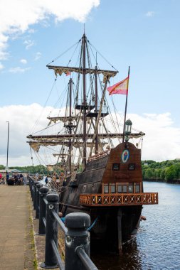 Newcastle UK: 28th June 2024: Galeon Andalucia is docked at Spillers Wharf clipart