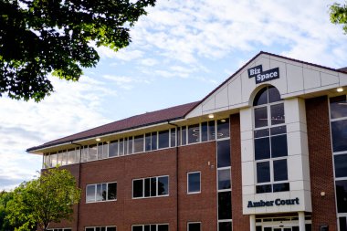 Newcastle on Tyne: 5 Temmuz 2023: Newcastle Biz Space ofisi Newcastle Business Park 'ın dışı