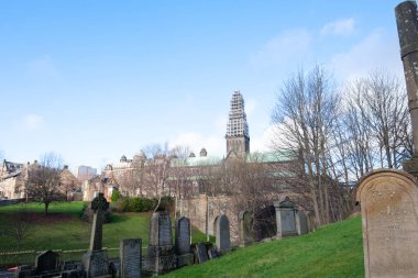 Glasgow İskoçya: 12 Şubat 2024: Glasgow Katedrali restorasyon geçiriyor