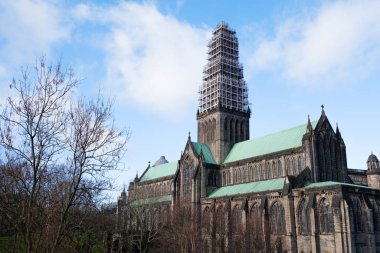 Glasgow İskoçya: 12 Şubat 2024: Glasgow Katedrali restorasyon geçiriyor